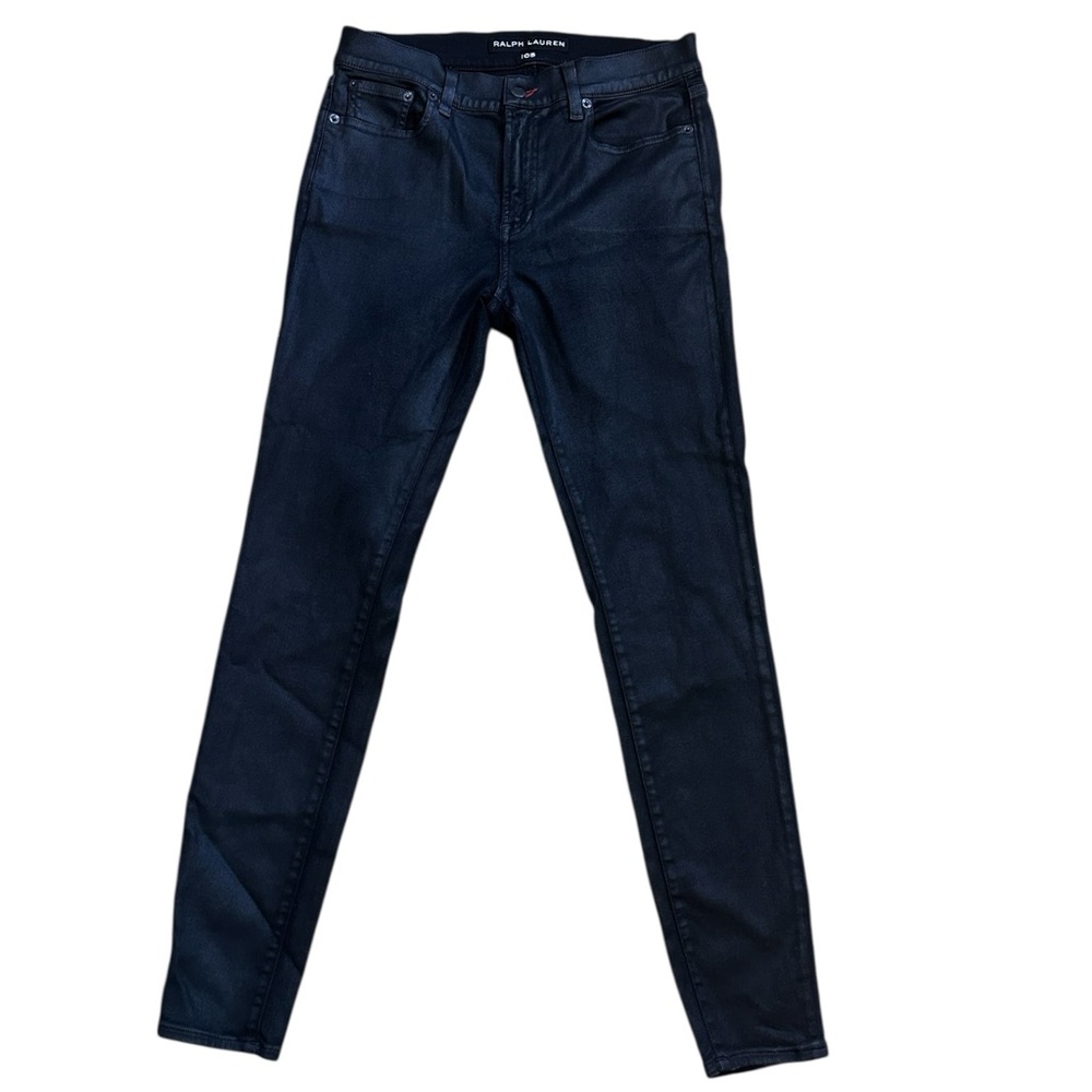 Ralph Lauren 105 Black Skinny Cigarette Jeans Coated Women's 30